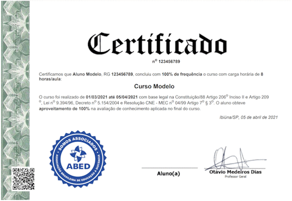 Certificado Modelo